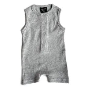 Little Bipsy Ribbed Shorty Romper - Grey