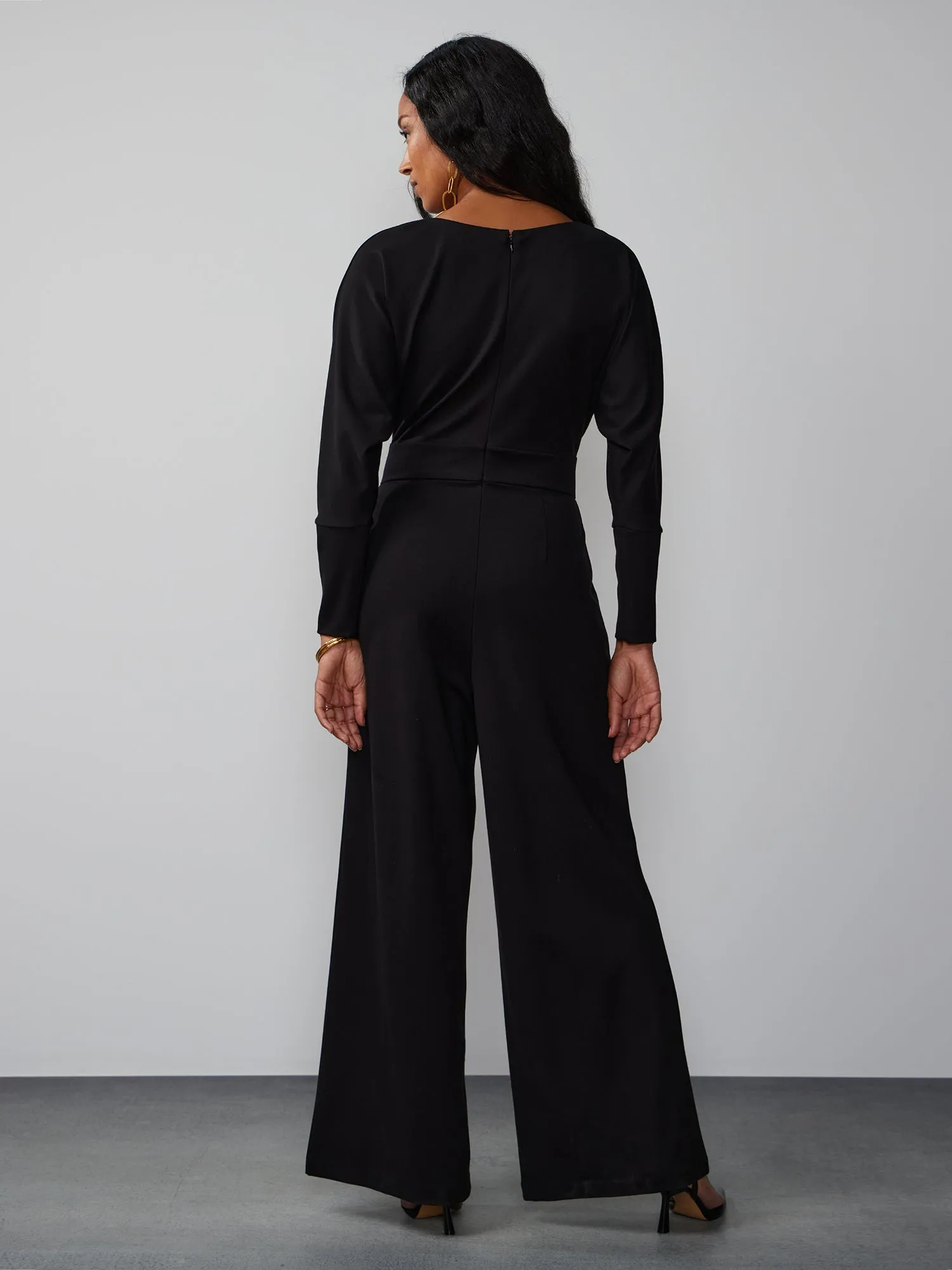 Long Dolman Sleeve Ponte Jumpsuit