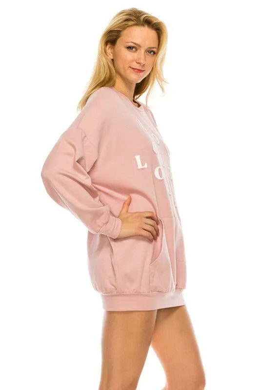 LOVE OUT LOUD Long Sleeve Shirt Dress