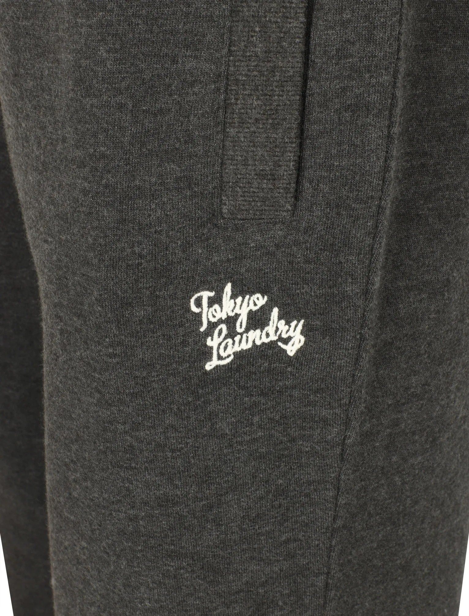 Marshaw Brush Back Fleece Joggers In Charcoal Marl - Tokyo Laundry