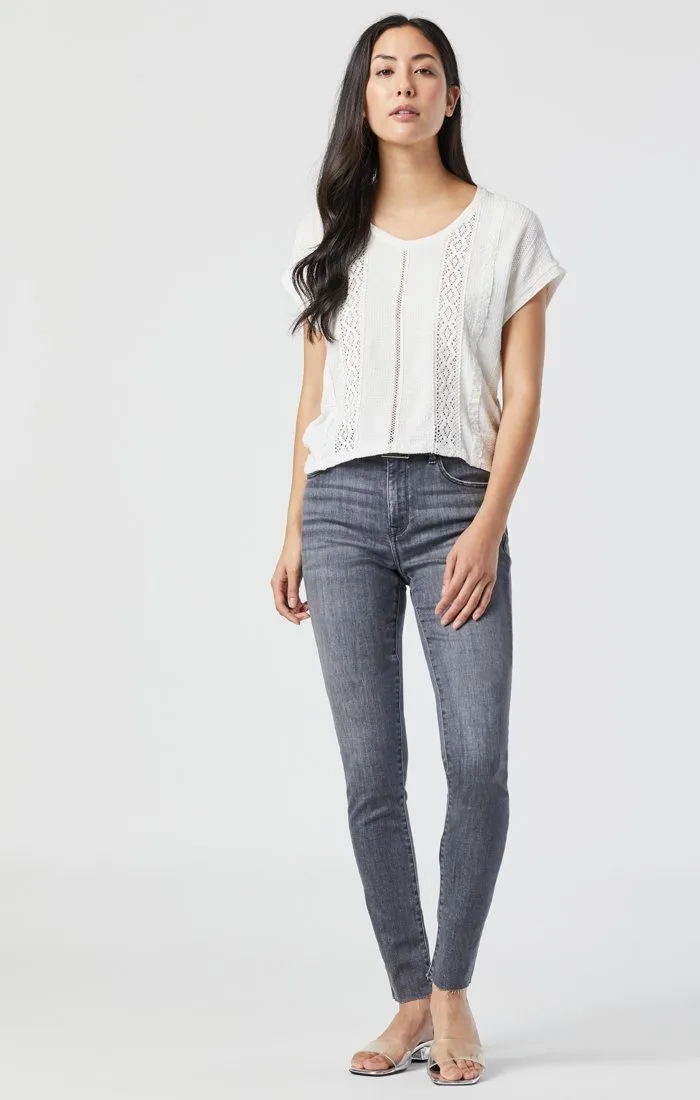 Mavi Alissa High Rise Super Skinny in Smoke Fringe