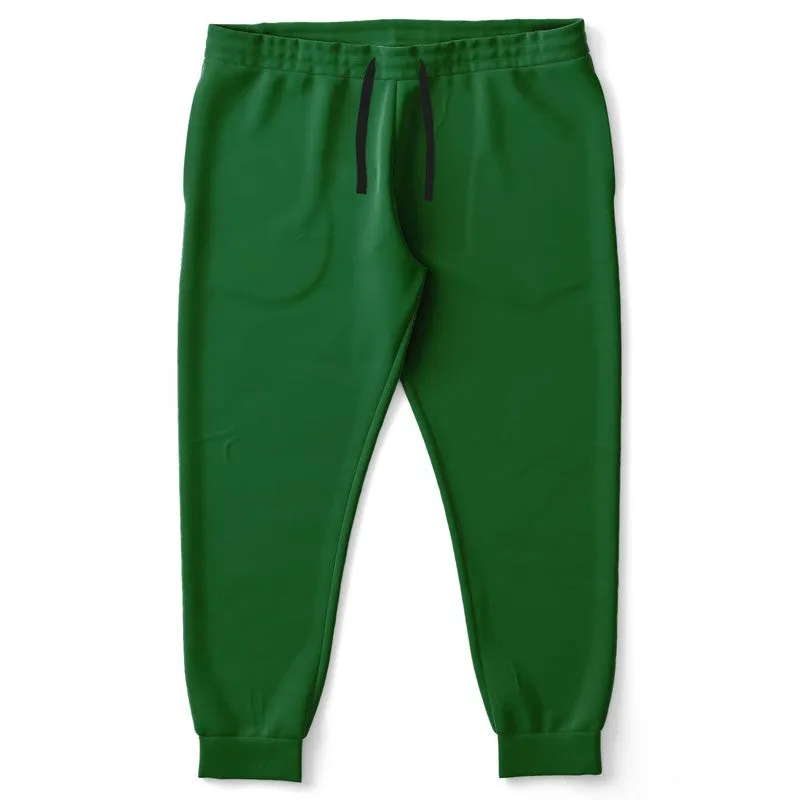 Medium Dark Green Joggers | Unisex | with PLUS sizes | Medium Dark Pure Green | C100M0Y100K60