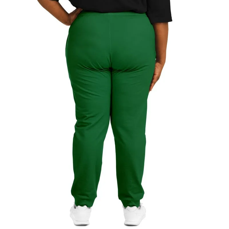 Medium Dark Green Joggers | Unisex | with PLUS sizes | Medium Dark Pure Green | C100M0Y100K60