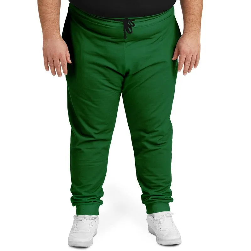 Medium Dark Green Joggers | Unisex | with PLUS sizes | Medium Dark Pure Green | C100M0Y100K60