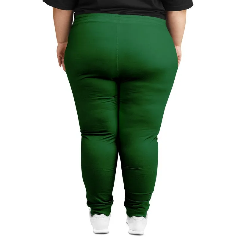 Medium Dark Green Joggers | Unisex | with PLUS sizes | Medium Dark Pure Green | C100M0Y100K60