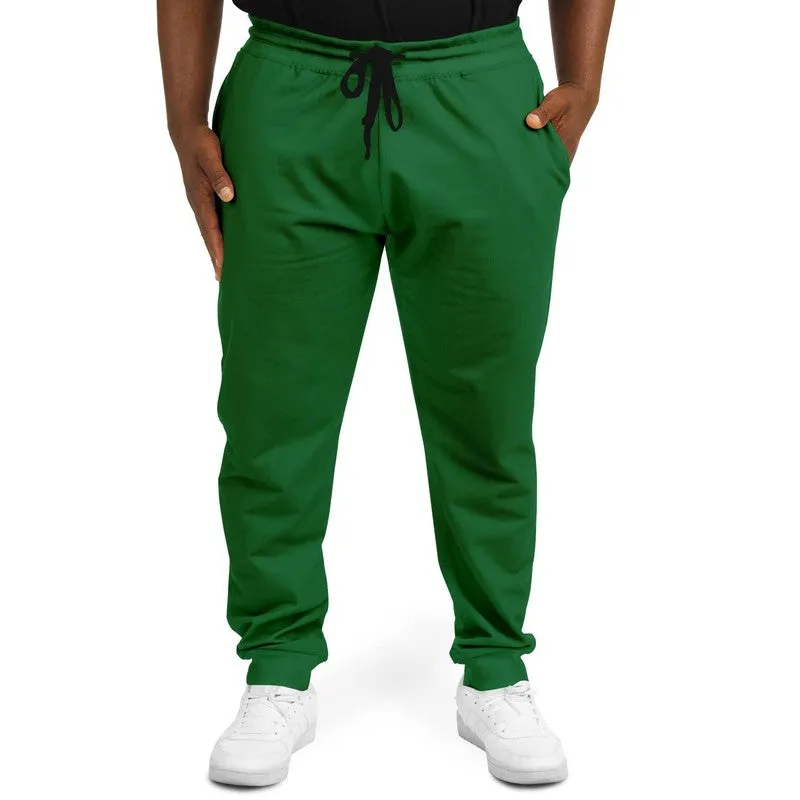 Medium Dark Green Joggers | Unisex | with PLUS sizes | Medium Dark Pure Green | C100M0Y100K60