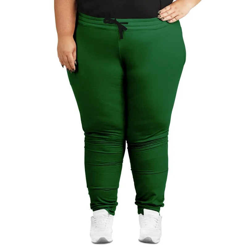 Medium Dark Green Joggers | Unisex | with PLUS sizes | Medium Dark Pure Green | C100M0Y100K60