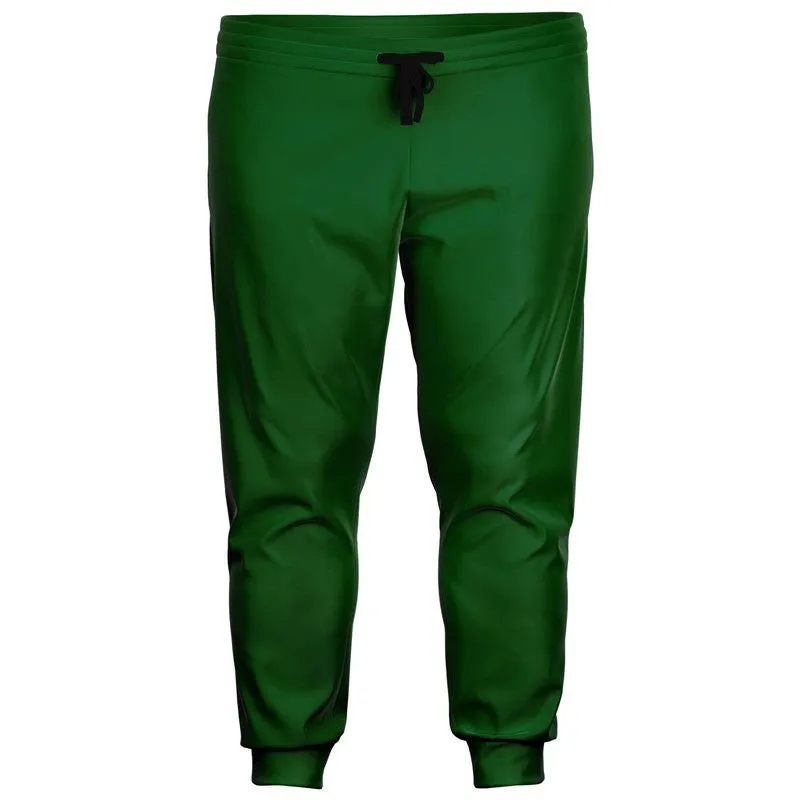 Medium Dark Green Joggers | Unisex | with PLUS sizes | Medium Dark Pure Green | C100M0Y100K60