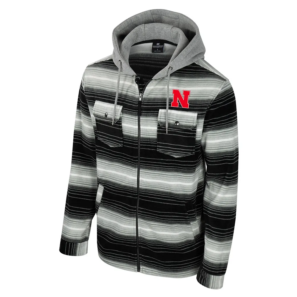 Men's Nebraska Huskers Striped Polar Fleece Jacket