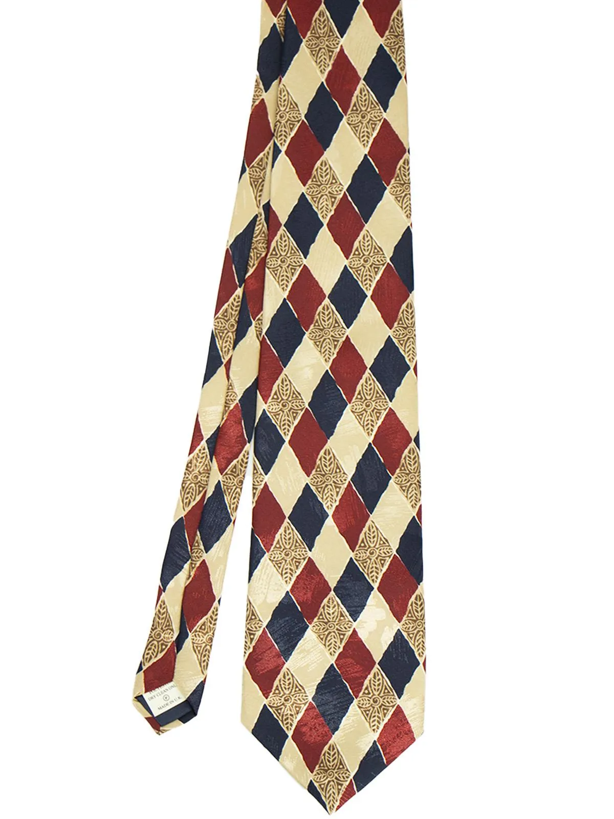 Mens Vintage Abstract Diamond Pattern Tie