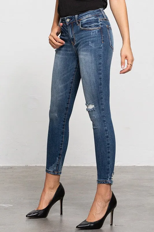 MID-RISE ANKLE SKINNY JEANS