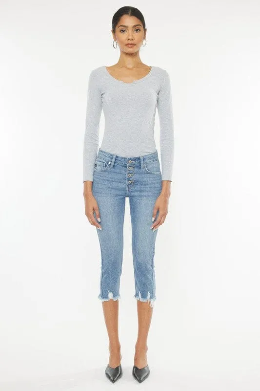 Mid Rise Capri Jeans - Kan Can USA