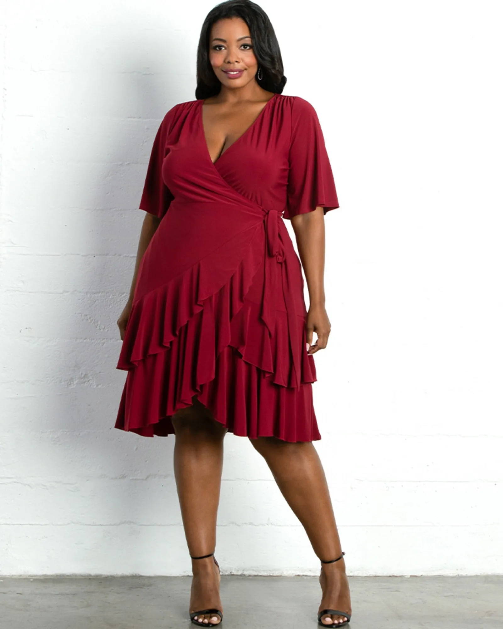 Miranda Wrap Dress | BURGUNDY