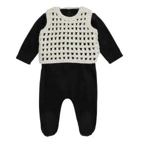 Miss Mini Crochet Shabbos Romper - Boys