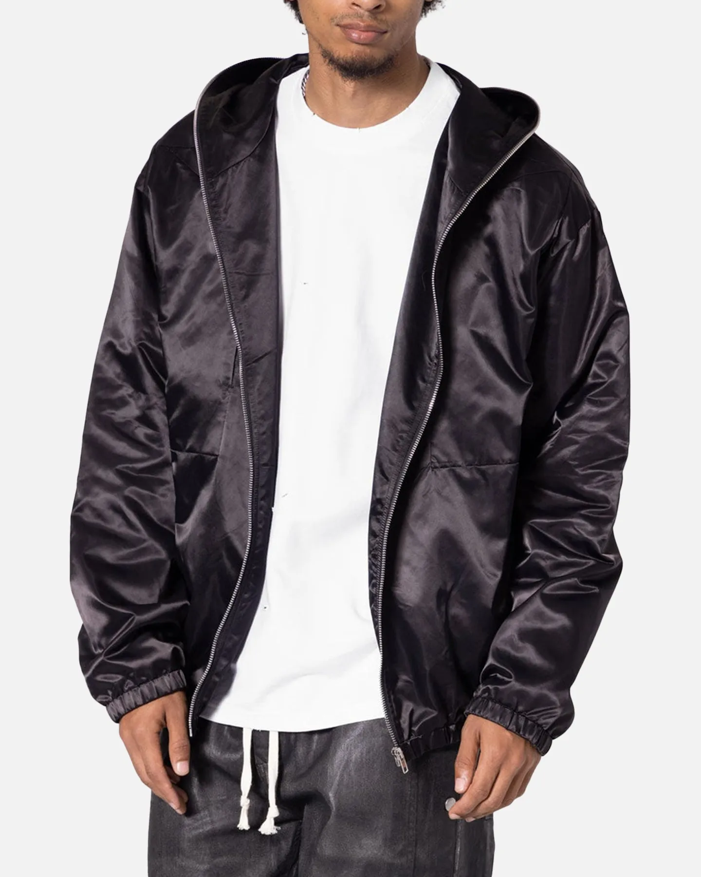 MNML Full Zip Paneled Fight Jacket Black