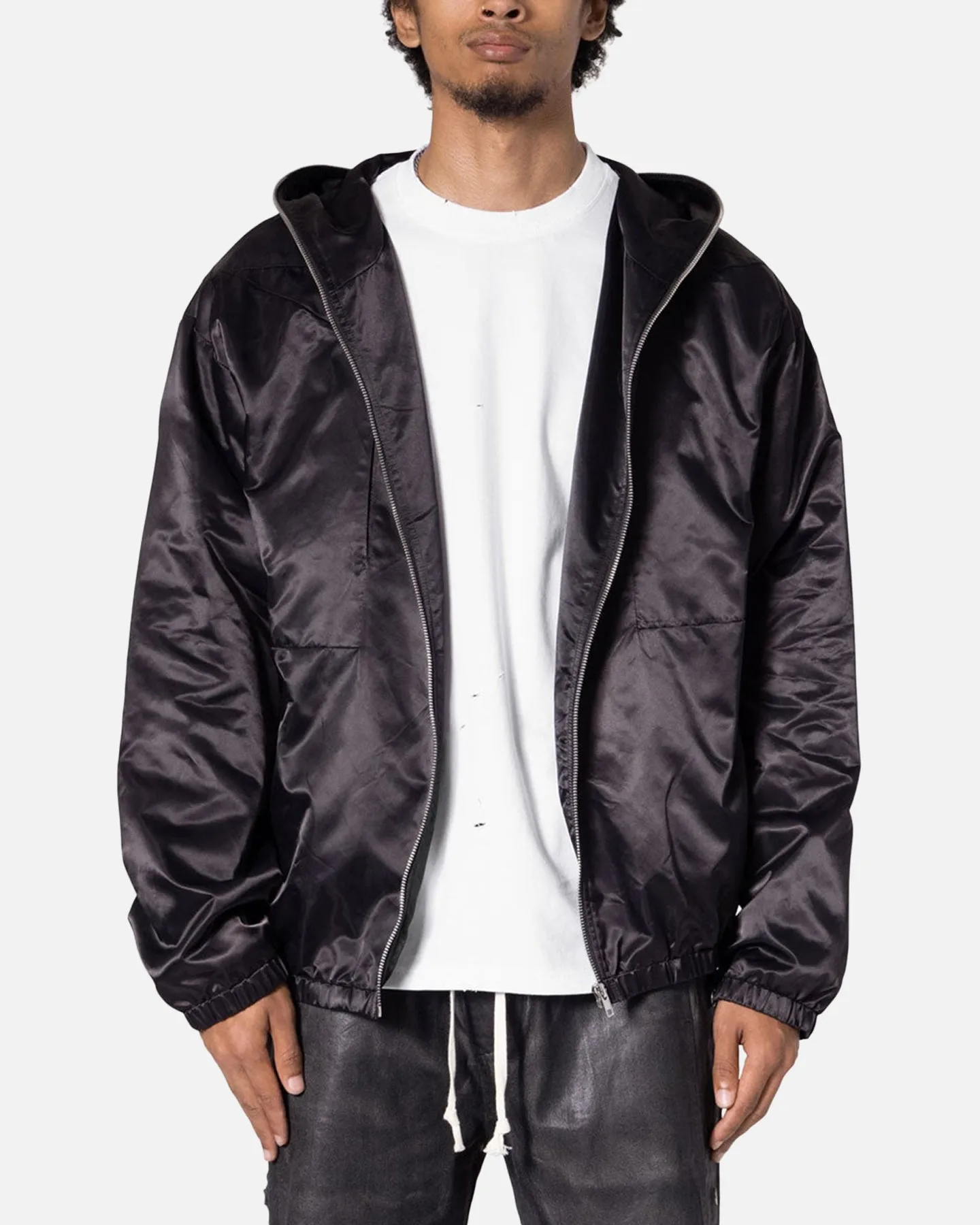 MNML Full Zip Paneled Fight Jacket Black