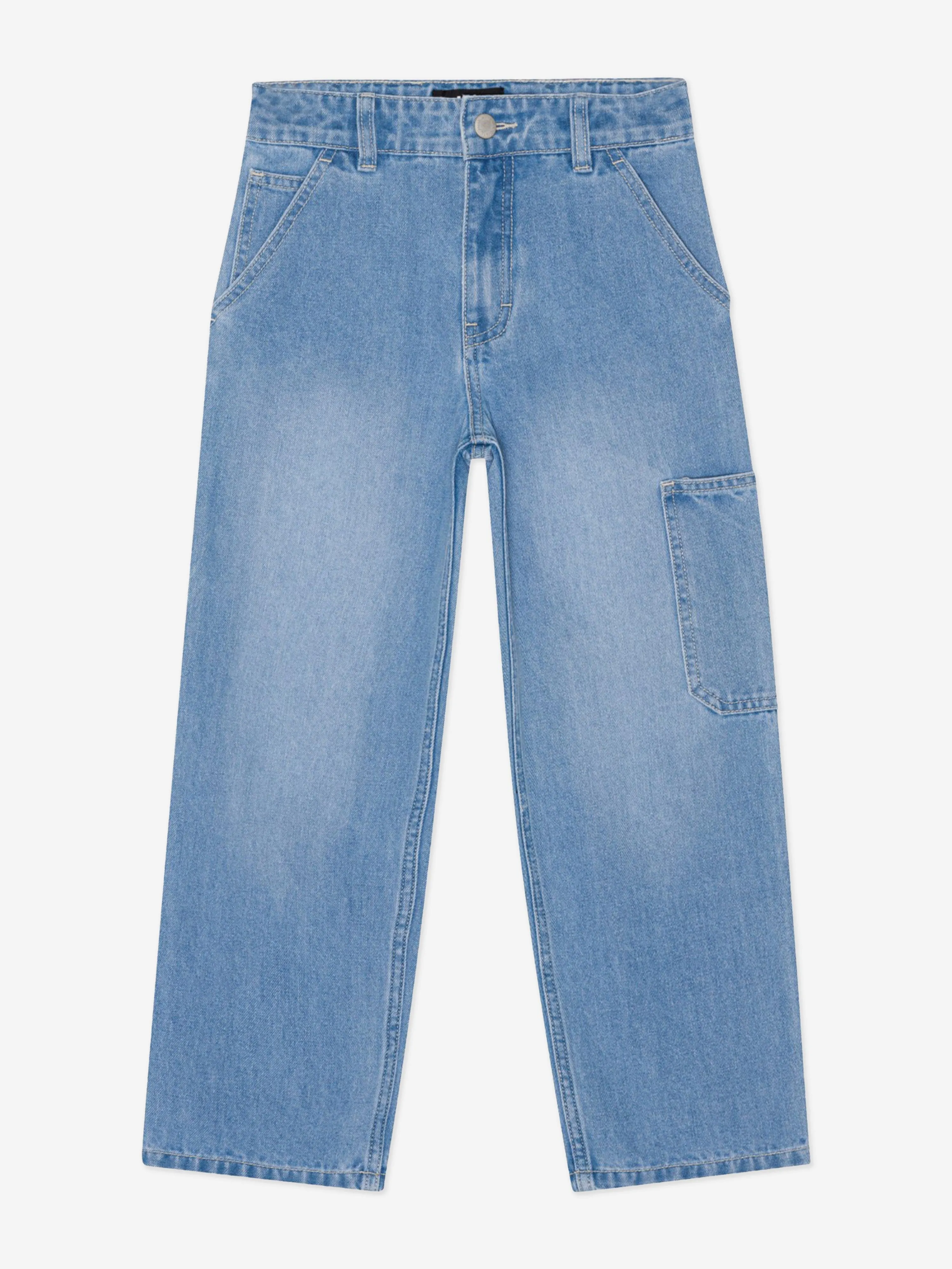 Molo Kids Wide Leg Jeans in Blue