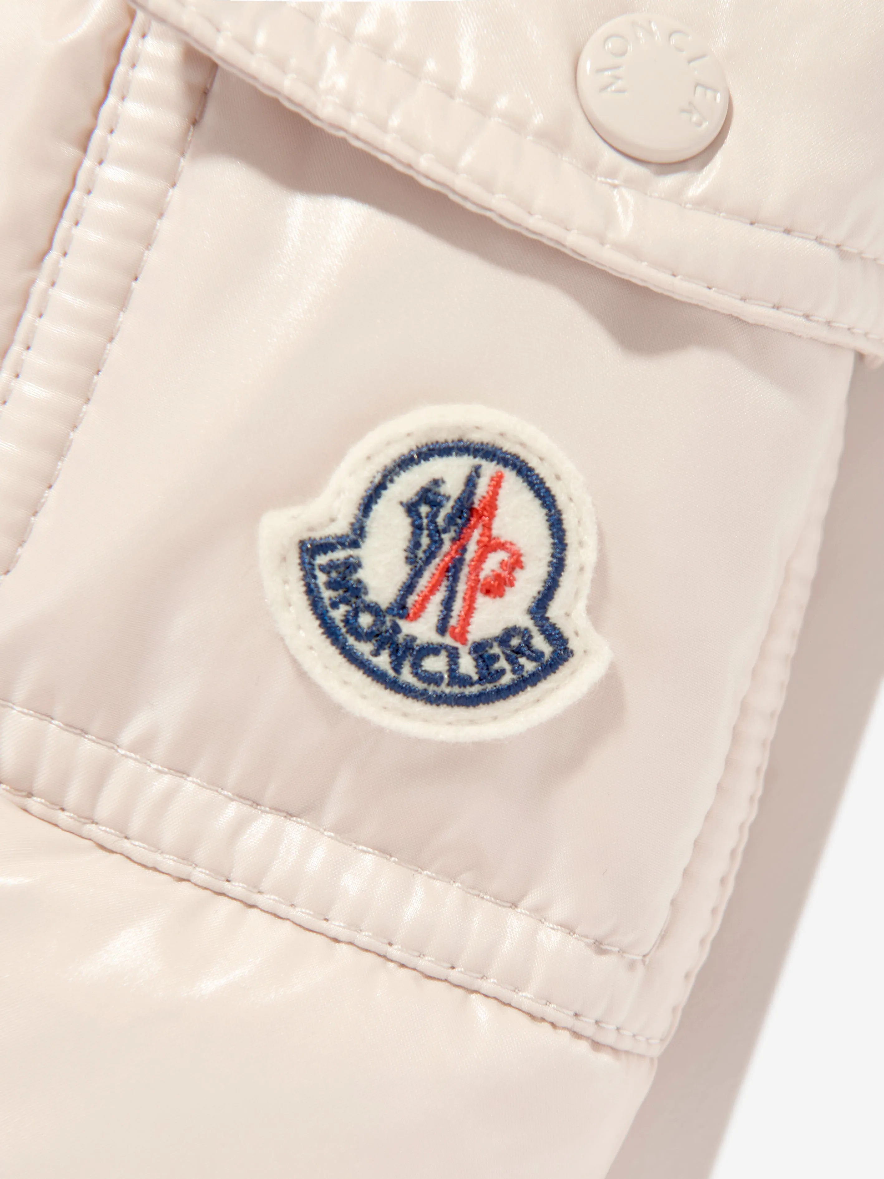 Moncler Enfant Girls Down Padded Badyf Jacket in Beige