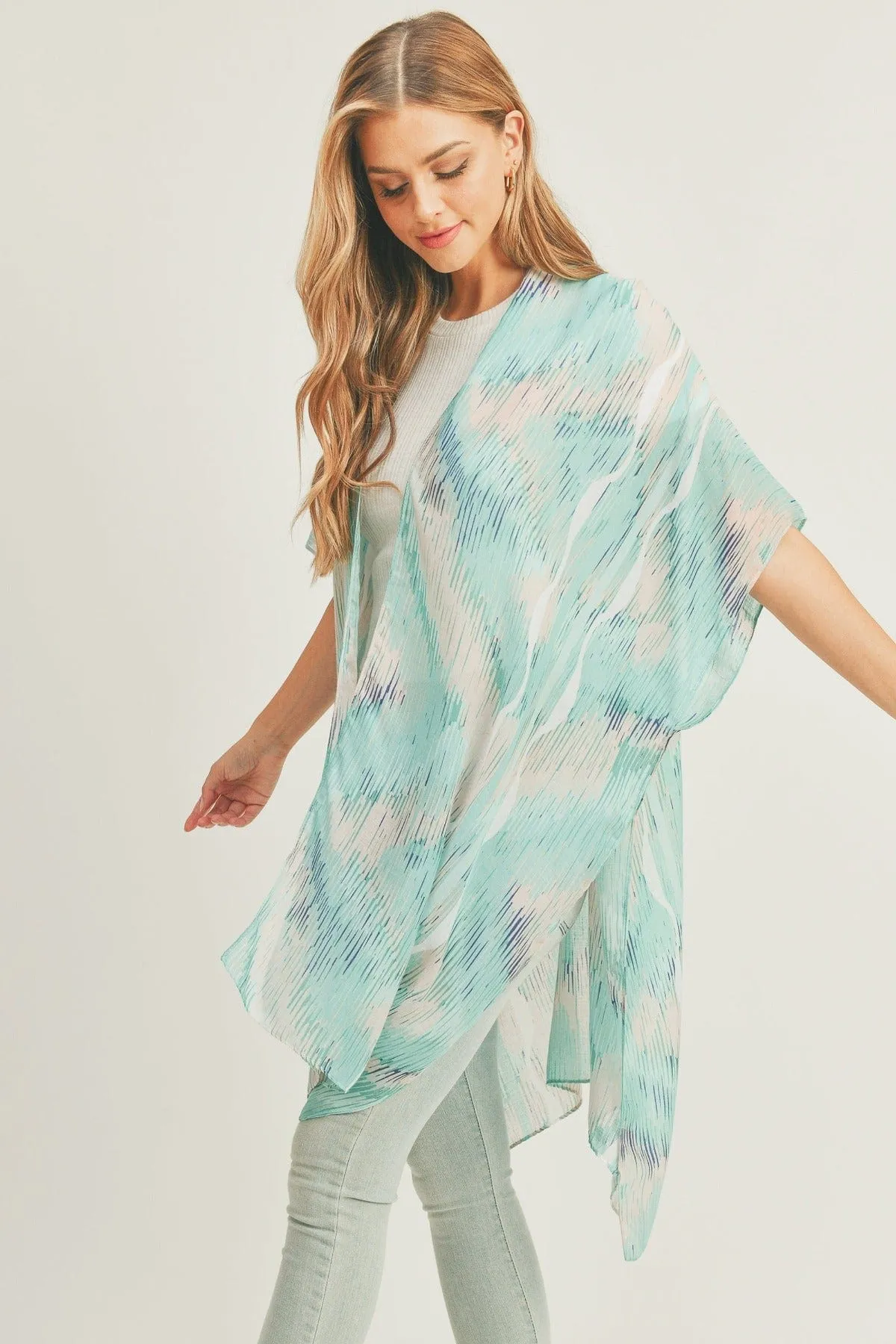 MS0296 Tie Dye Abstract Kimono