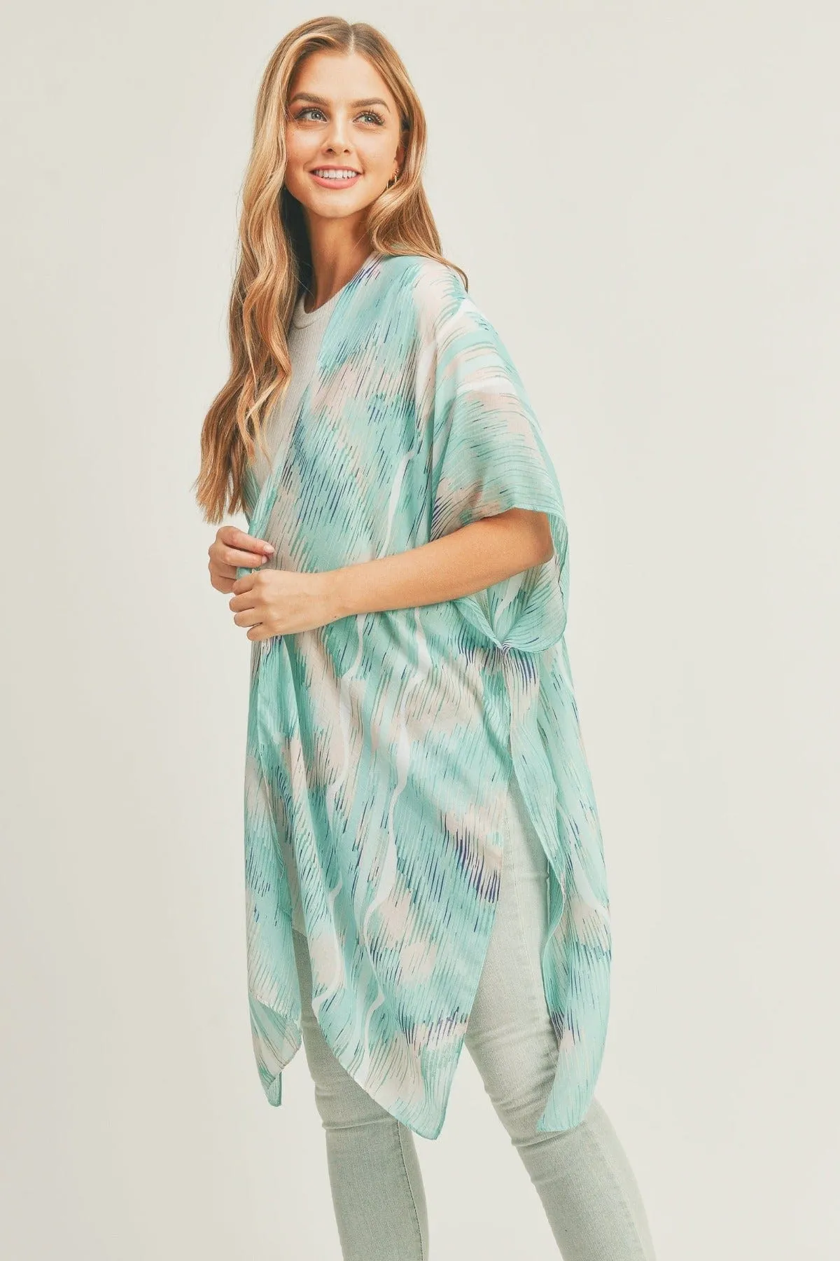 MS0296 Tie Dye Abstract Kimono