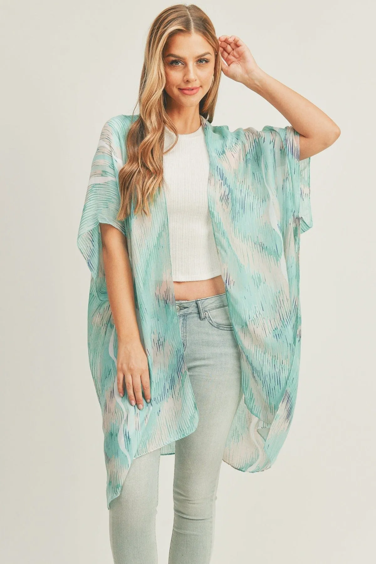 MS0296 Tie Dye Abstract Kimono