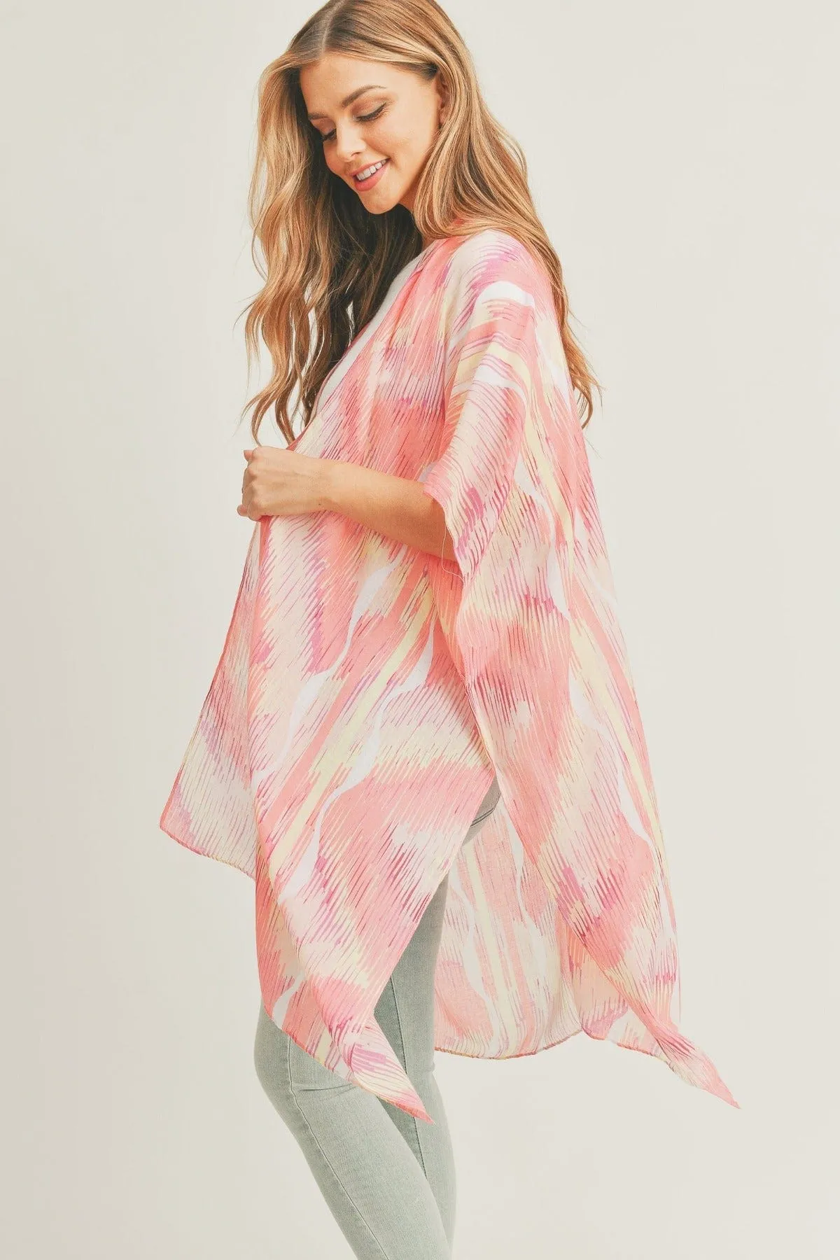 MS0296 Tie Dye Abstract Kimono