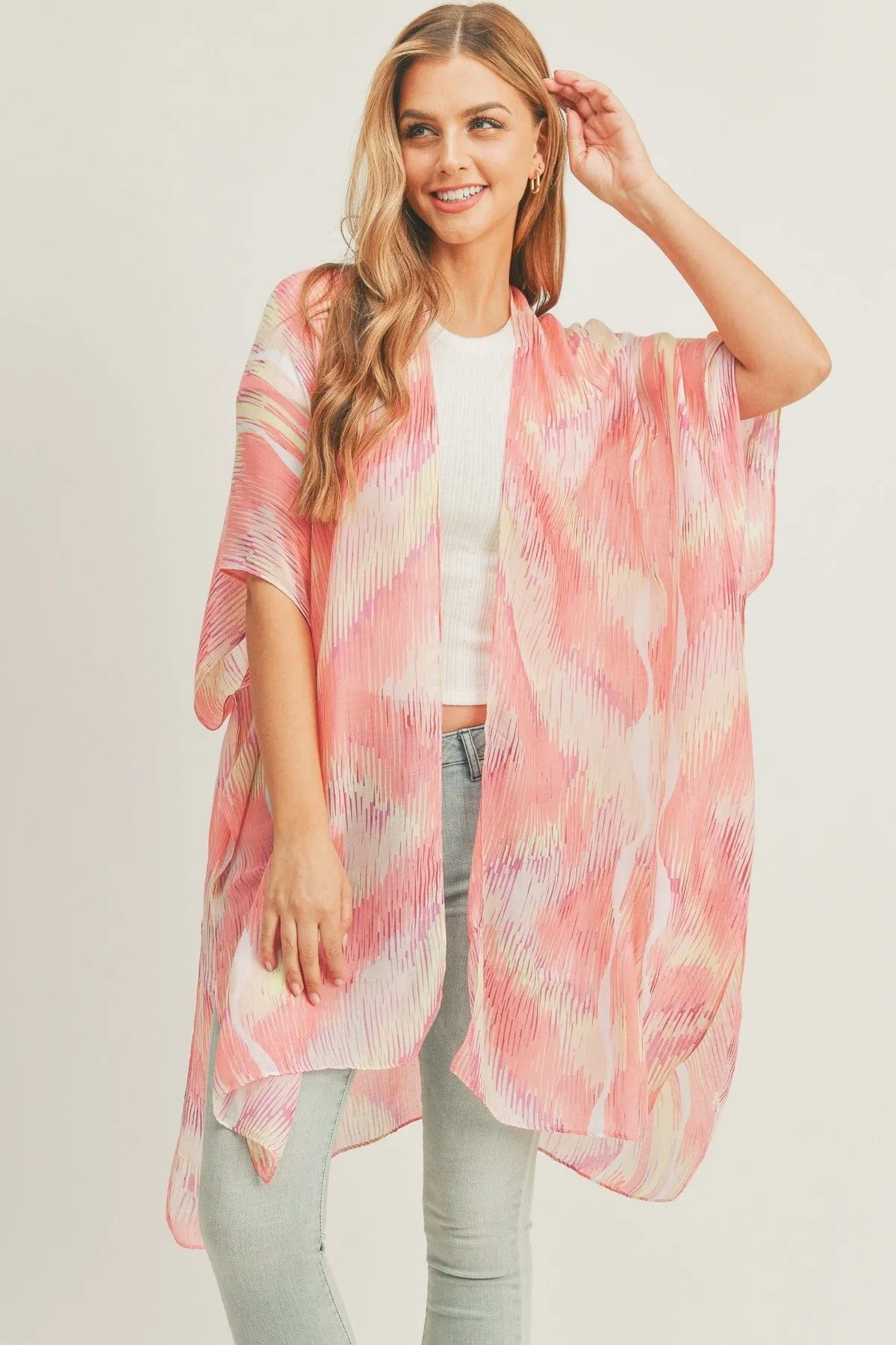 MS0296 Tie Dye Abstract Kimono