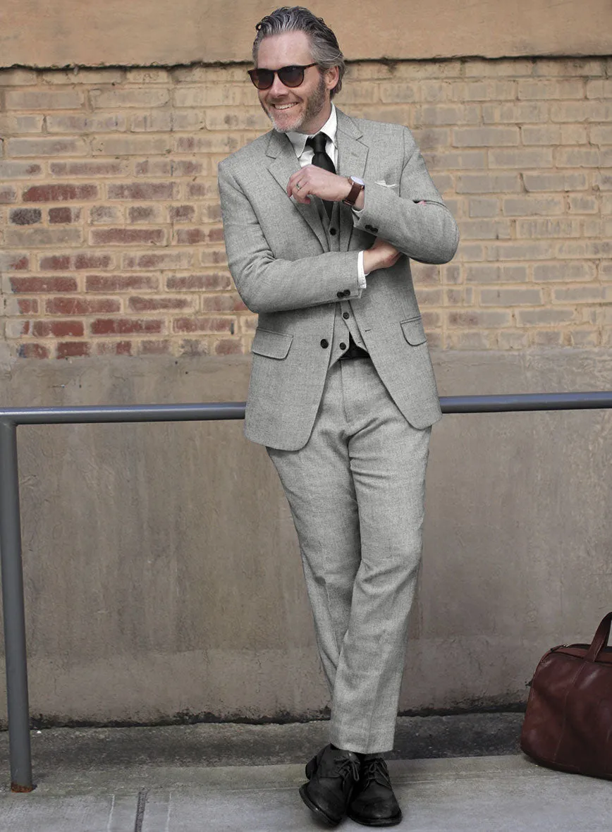 Naples Light Gray Tweed Suit