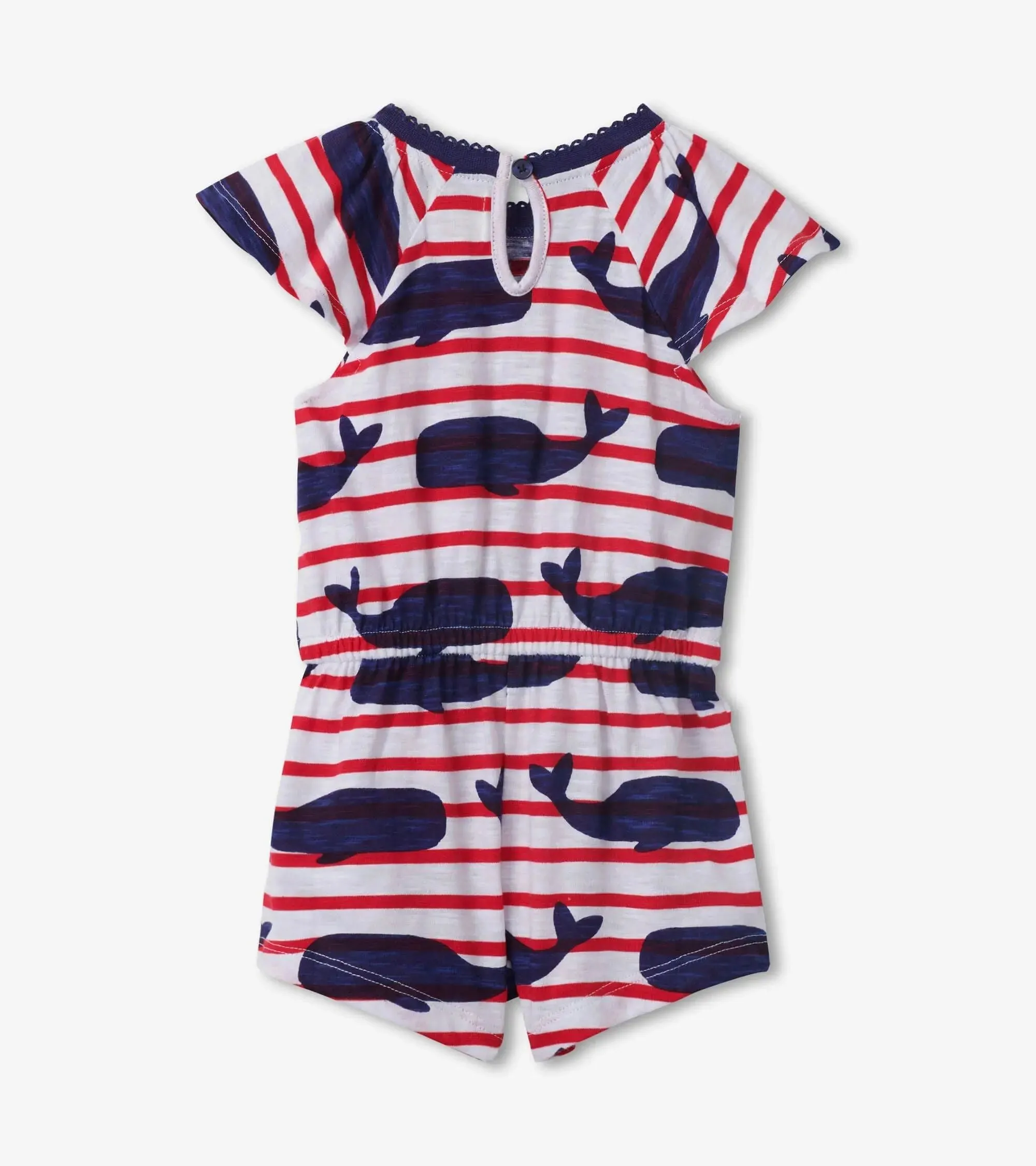 Nautical Whales Baby Flutter Romper | Hatley