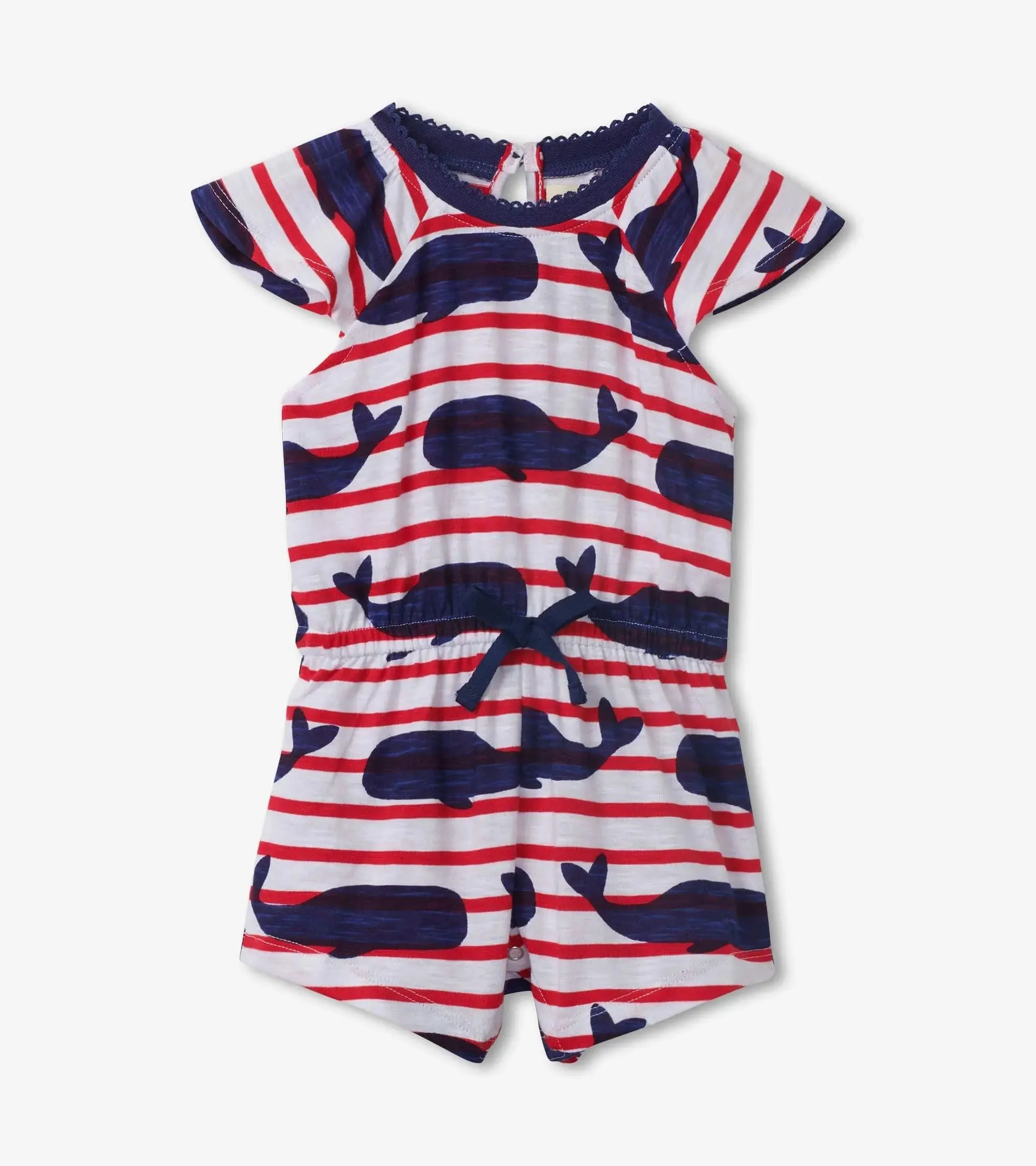 Nautical Whales Baby Flutter Romper | Hatley