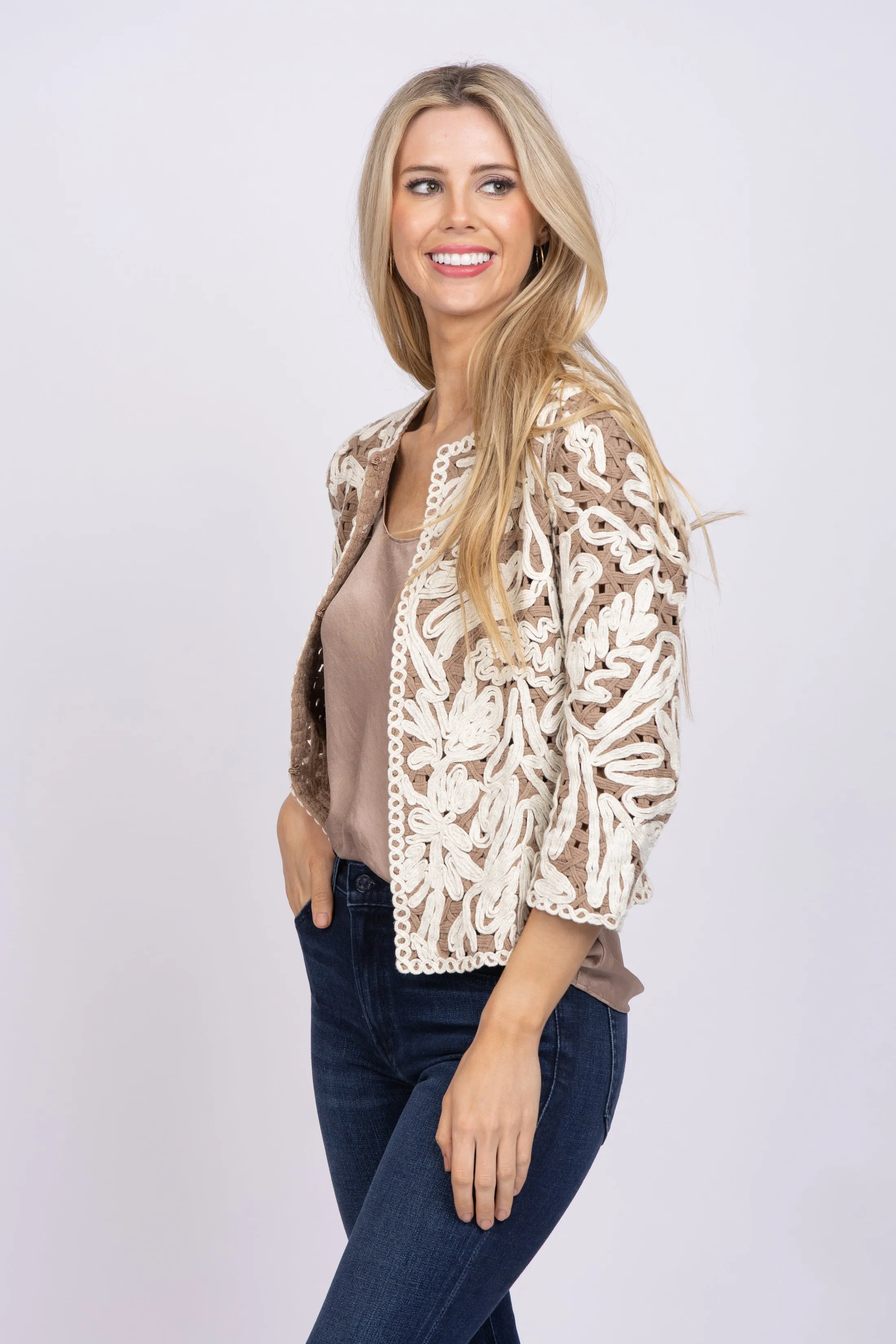 Nic Zoe Spring Soiree Jacket In Neutral Multi