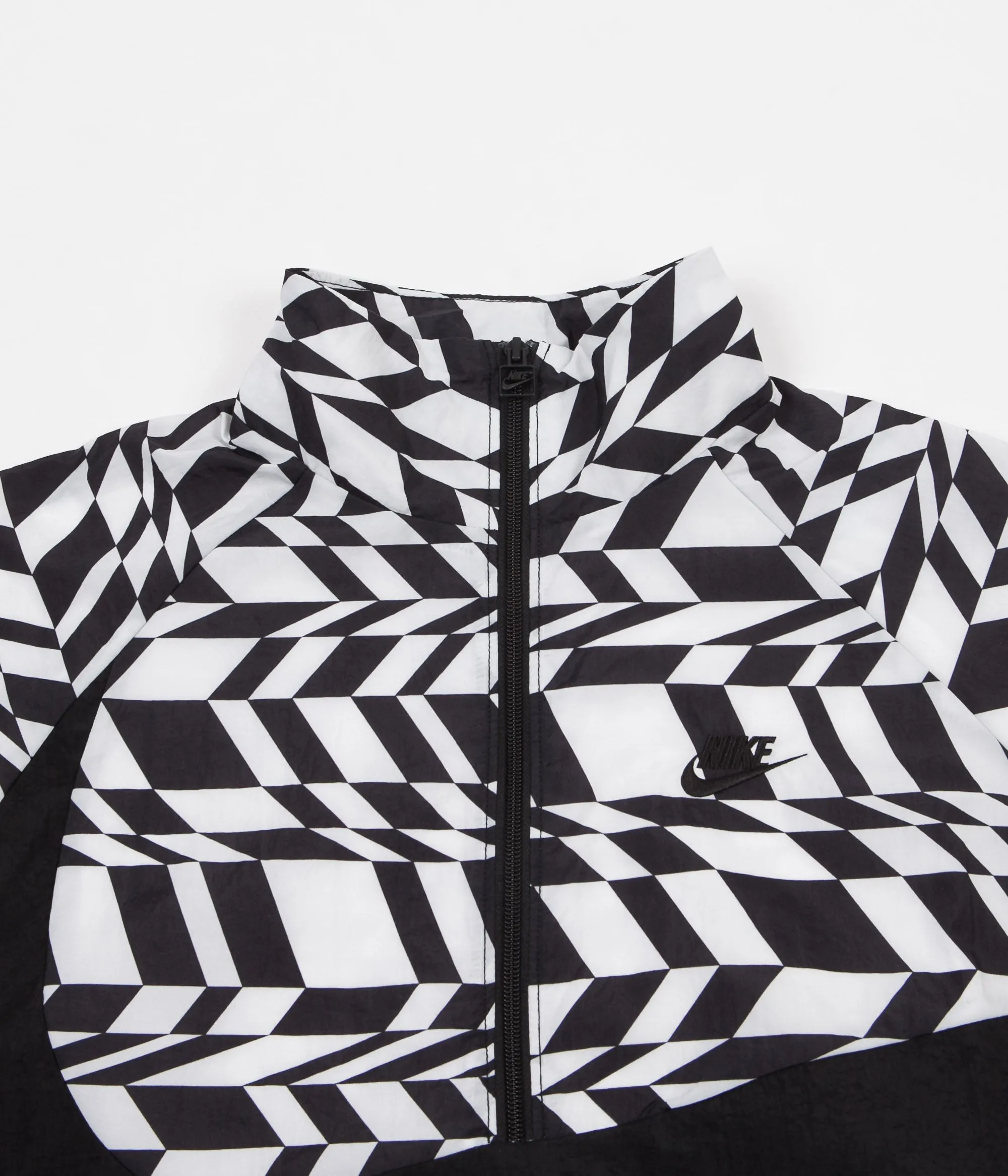 Nike AOP VW Swoosh Woven Half Zip Jacket - White / Black / Black