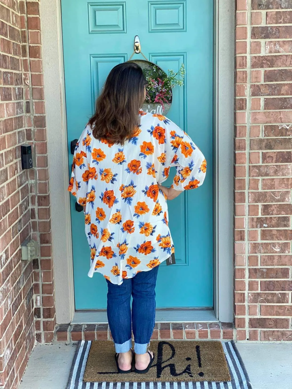 Orange Floral Kimono