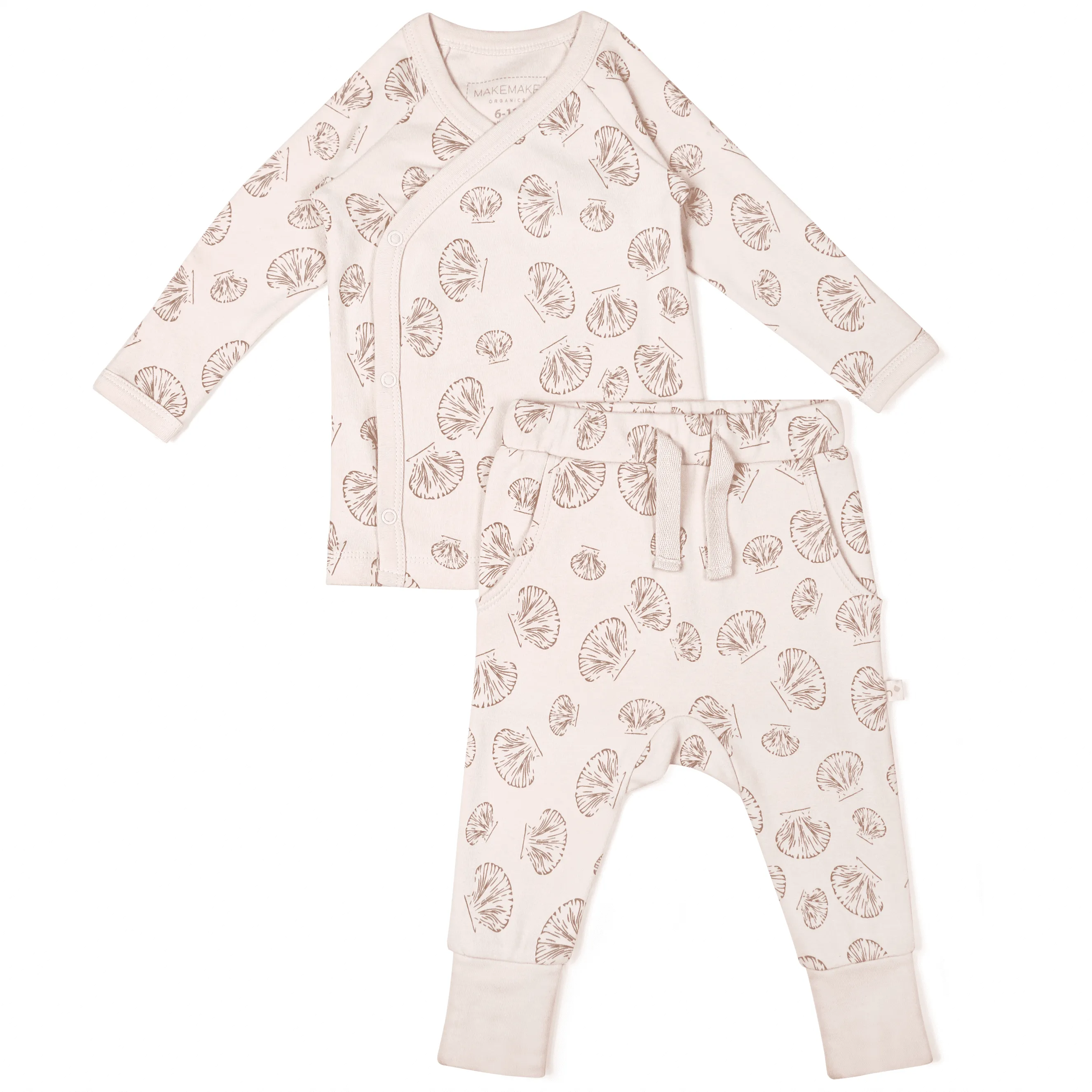 Organic Baby Top & Pants Set -Seashells