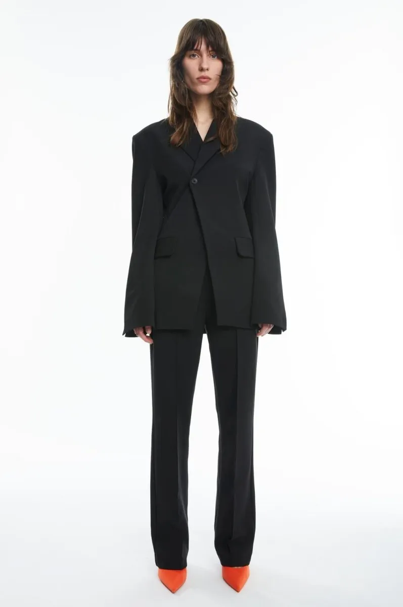 oval square Luxury Blazer Black