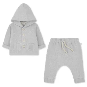 Pearl Grey Hoodie Jacket Set | Neutral