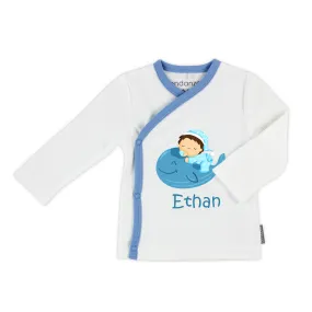 [Personalized] Endanzoo Organic Kimono Shirt Baby Boy - Whale's Best friend