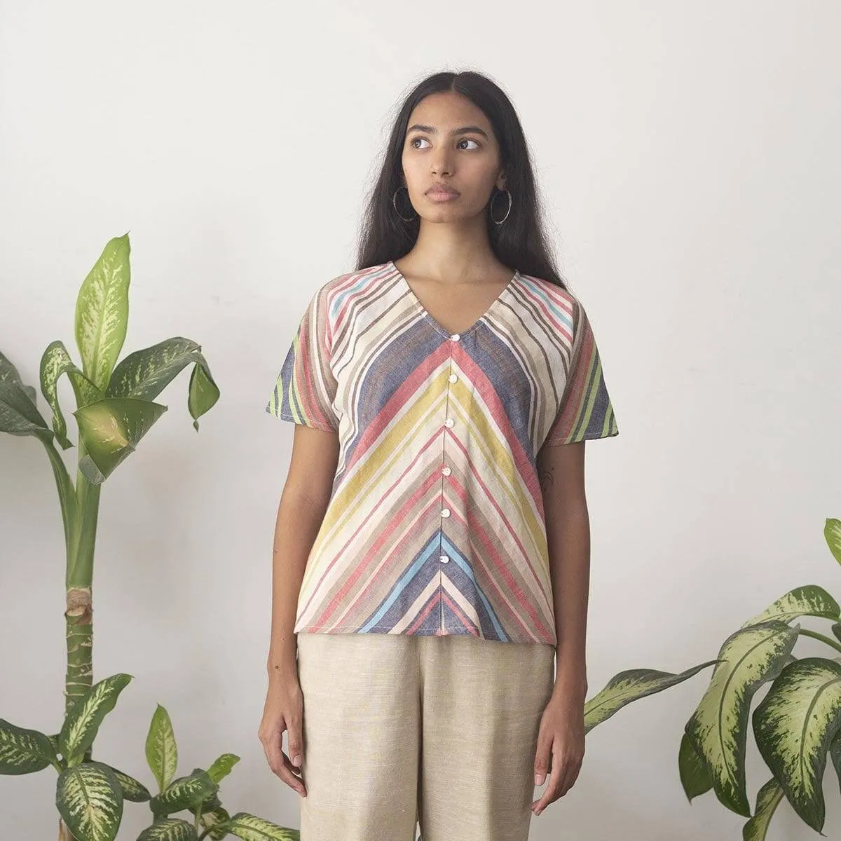 Pichkaari Kimono Stripe Top