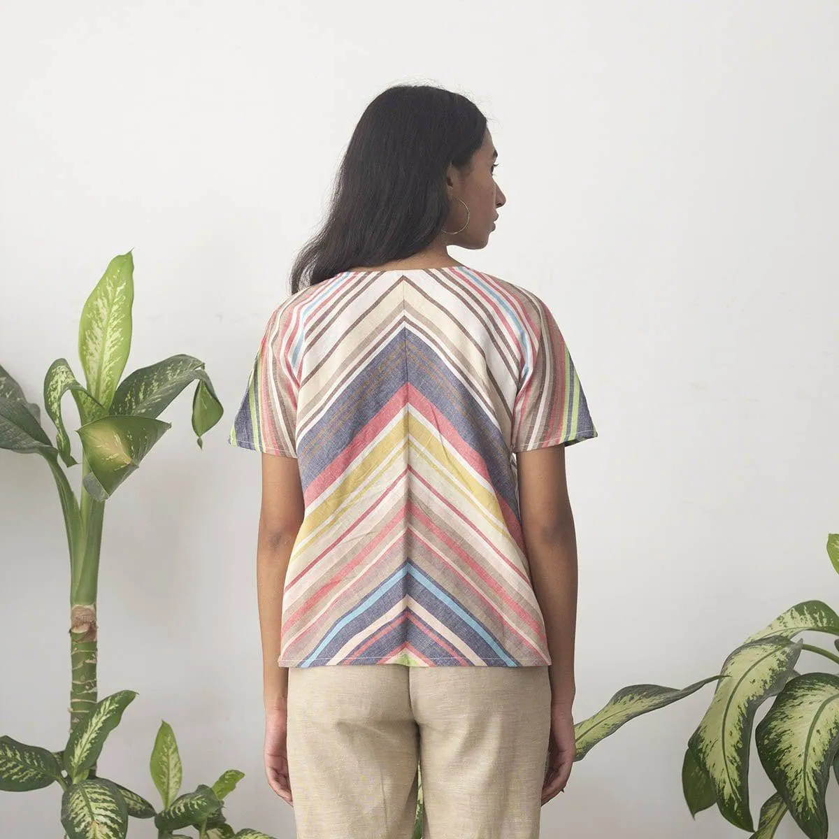 Pichkaari Kimono Stripe Top