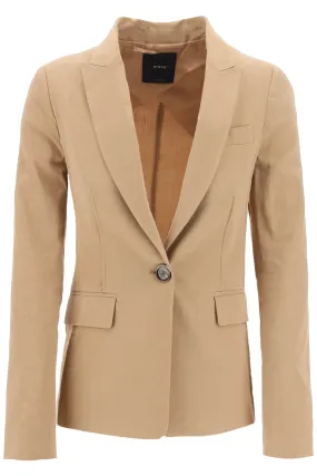 Pinko Linen-Blend Single-Breasted Blazer