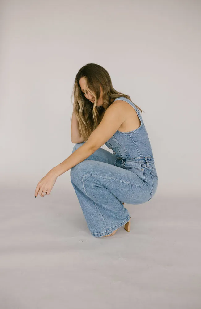 Pistola: Aria Denim Vest Jumpsuit - Final Sale