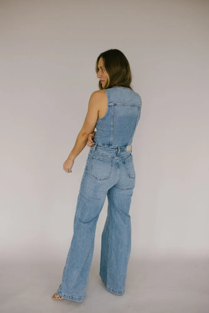 Pistola: Aria Denim Vest Jumpsuit - Final Sale