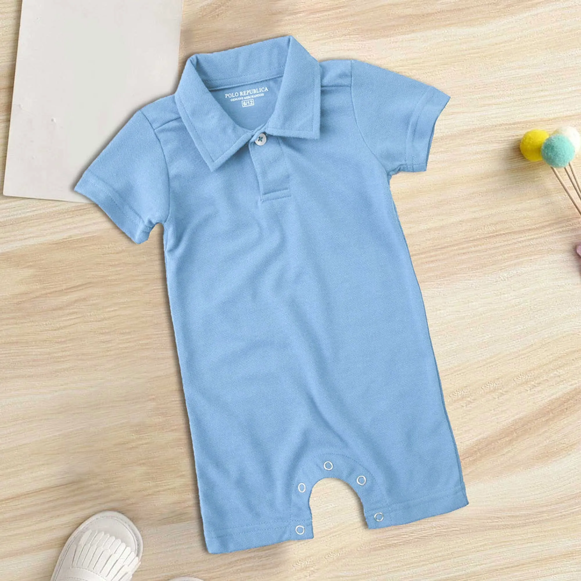 Polo Republica Essentials Short Sleeve Pique Polo Baby Romper