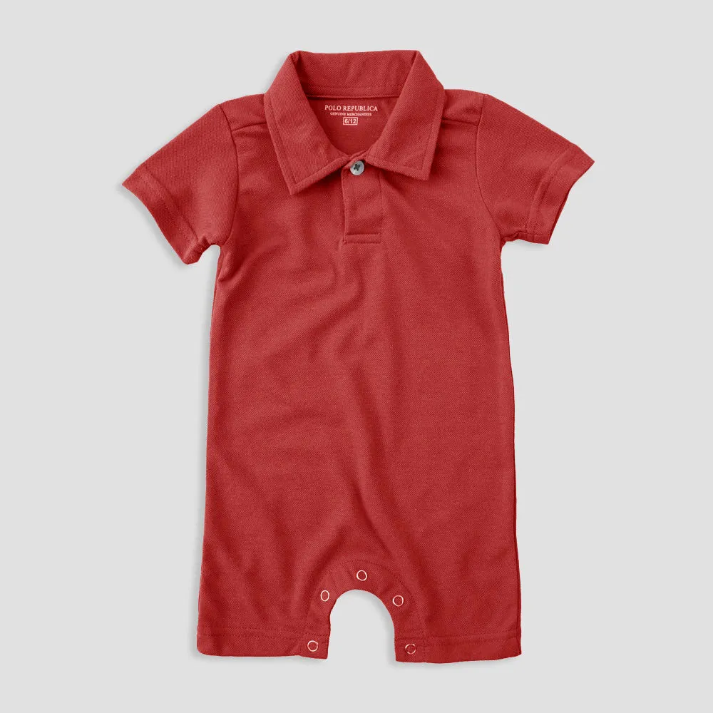 Polo Republica Essentials Short Sleeve Pique Polo Baby Romper