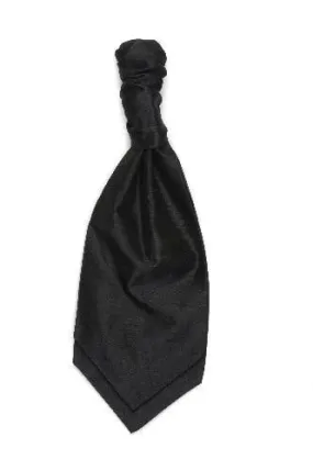 Polyester Shantung Ruche Tie - Black