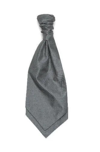 Polyester Shantung Ruche Tie - Grey