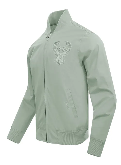 Pro Standard Neutral Moss Milwaukee Bucks Twill Jacket