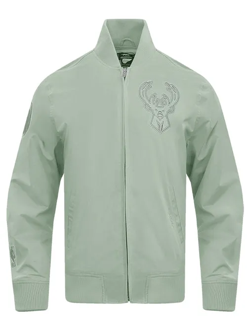 Pro Standard Neutral Moss Milwaukee Bucks Twill Jacket