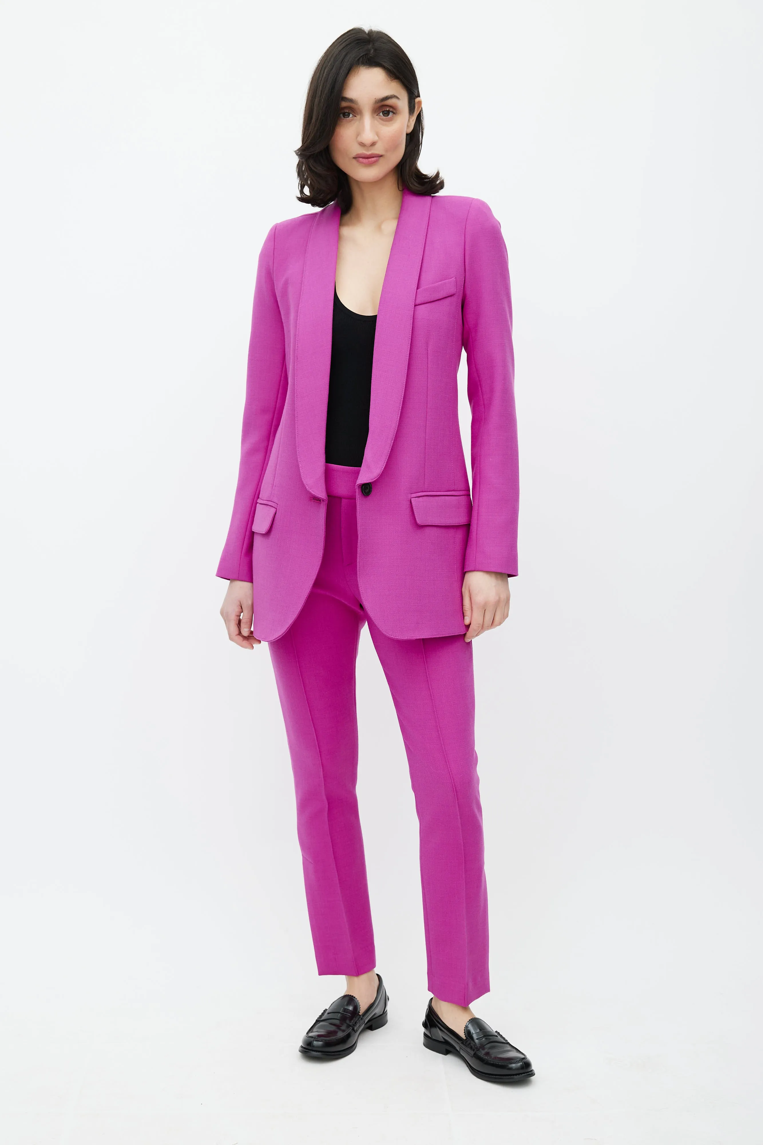 Purple Wool Blend Two Piece Suit