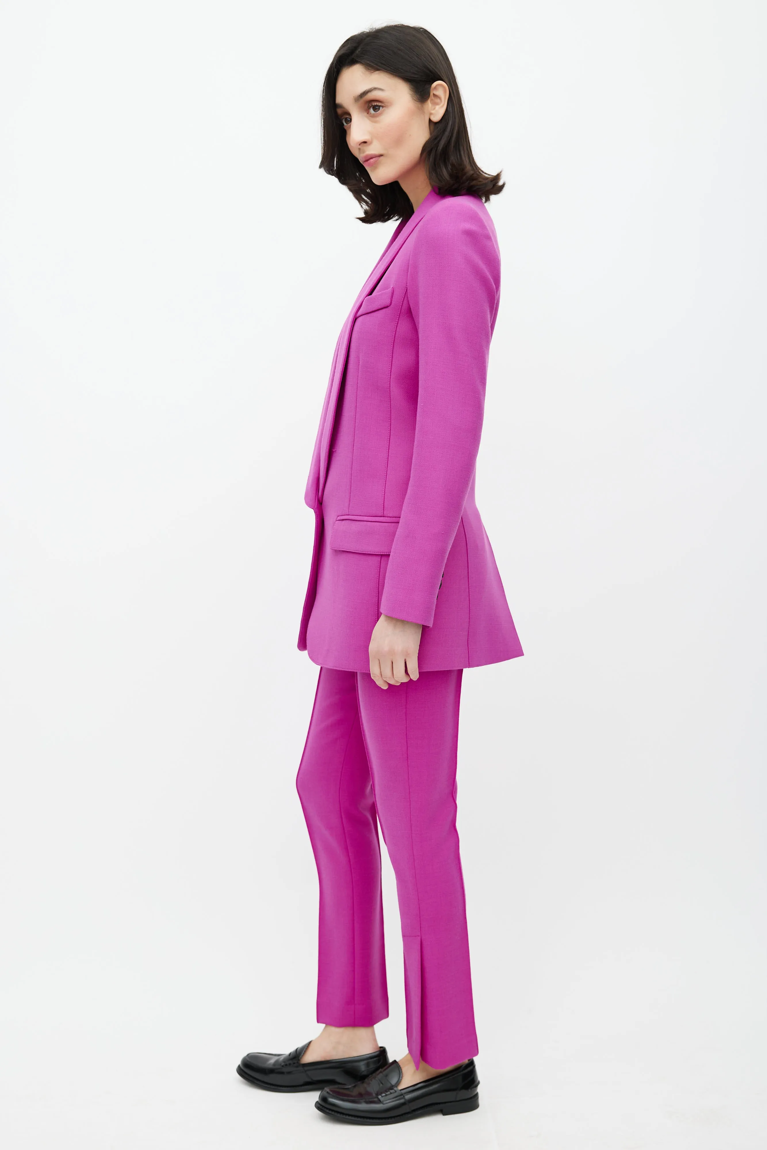 Purple Wool Blend Two Piece Suit